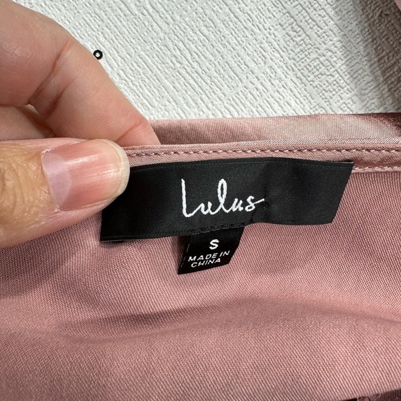 NWOT Lulus Poised Aura Dusty Mauve Satin Mock Neck backless Mini Dress size S - Picture 14 of 16